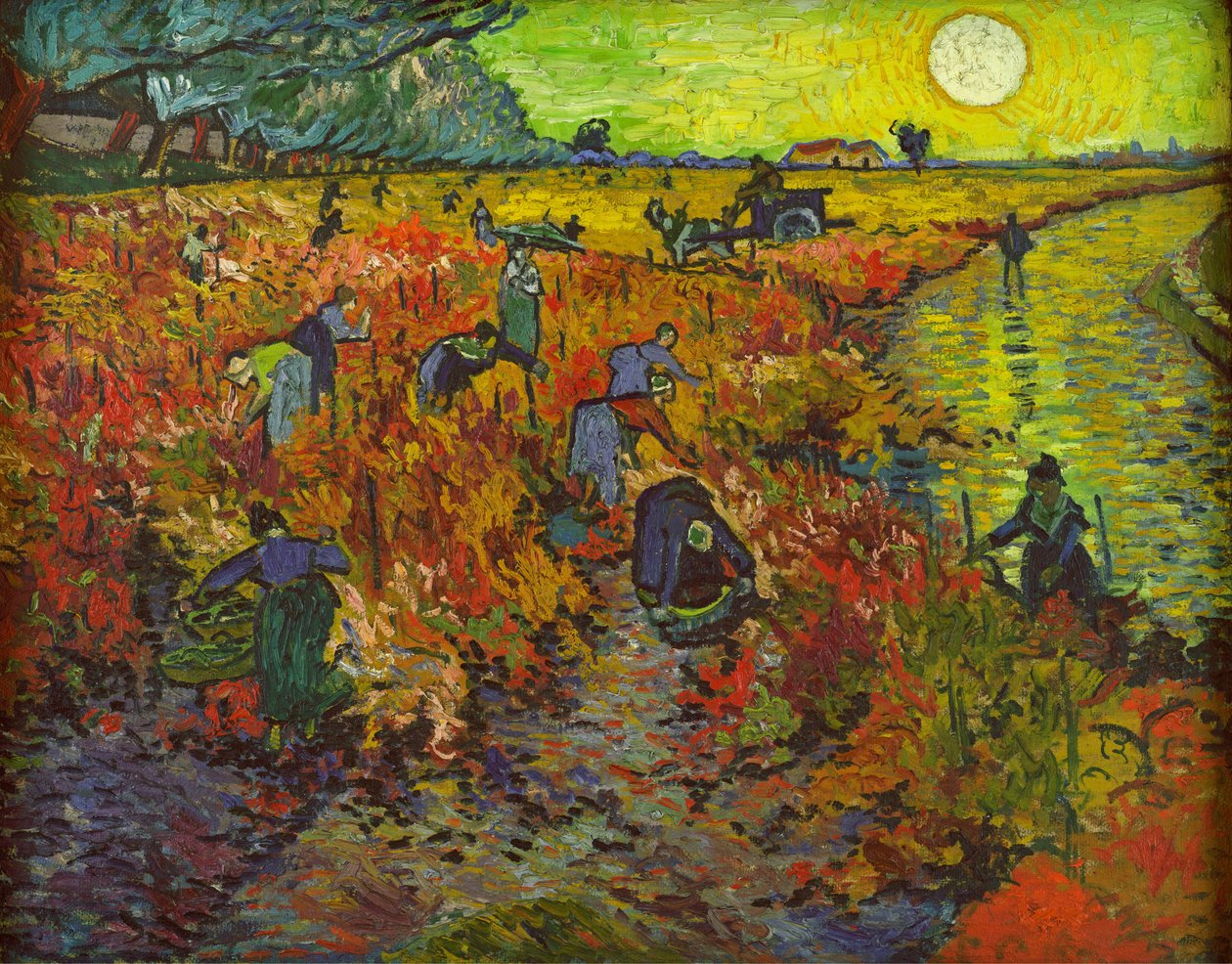 Rode wijngaard in Arles door Vincent van Gogh