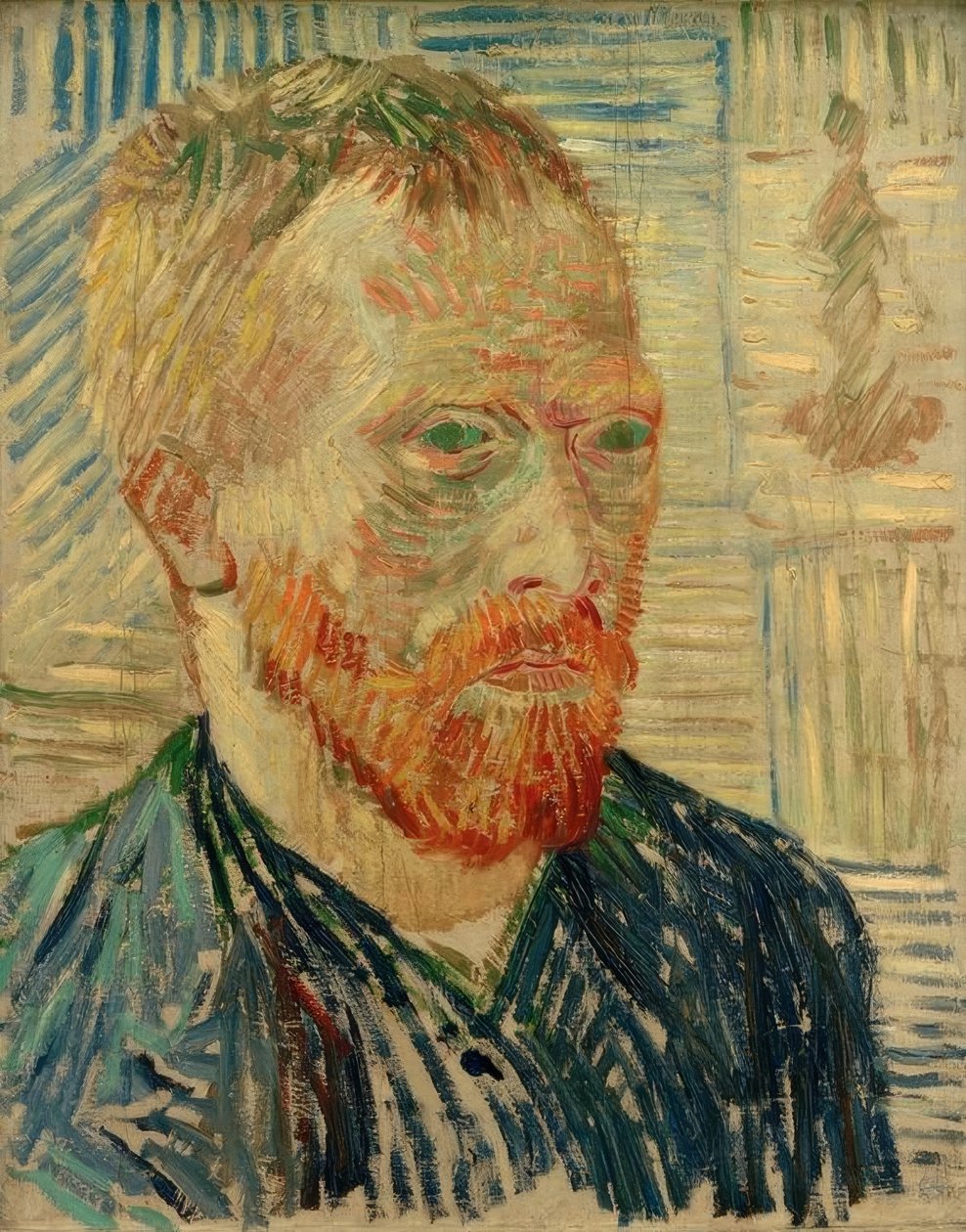 Zelfportret met Japanse houtsnede door Vincent van Gogh