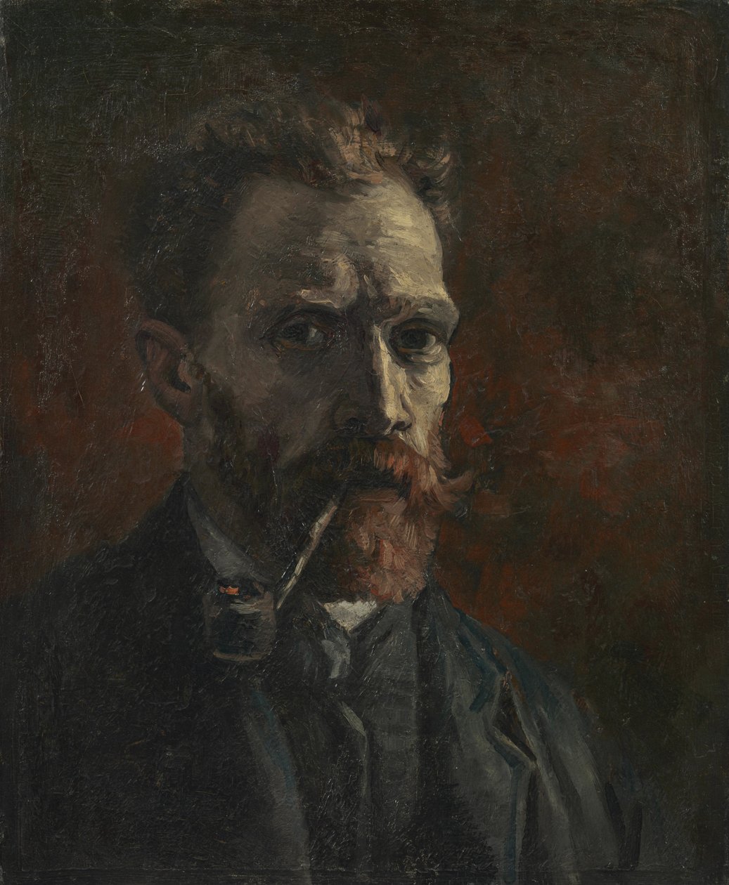 Zelfportret met pijp door Vincent van Gogh