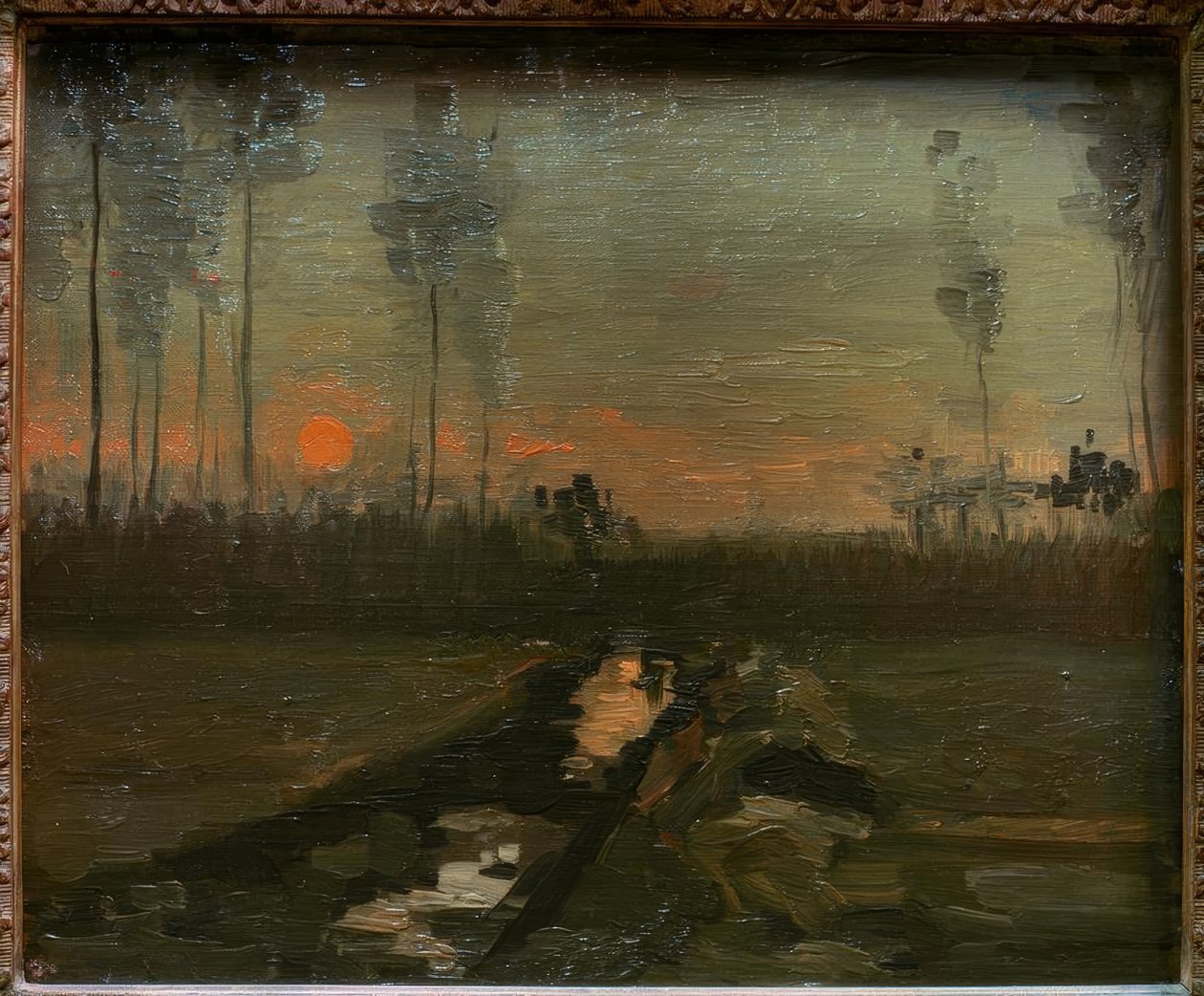 Zonsondergang door Vincent van Gogh