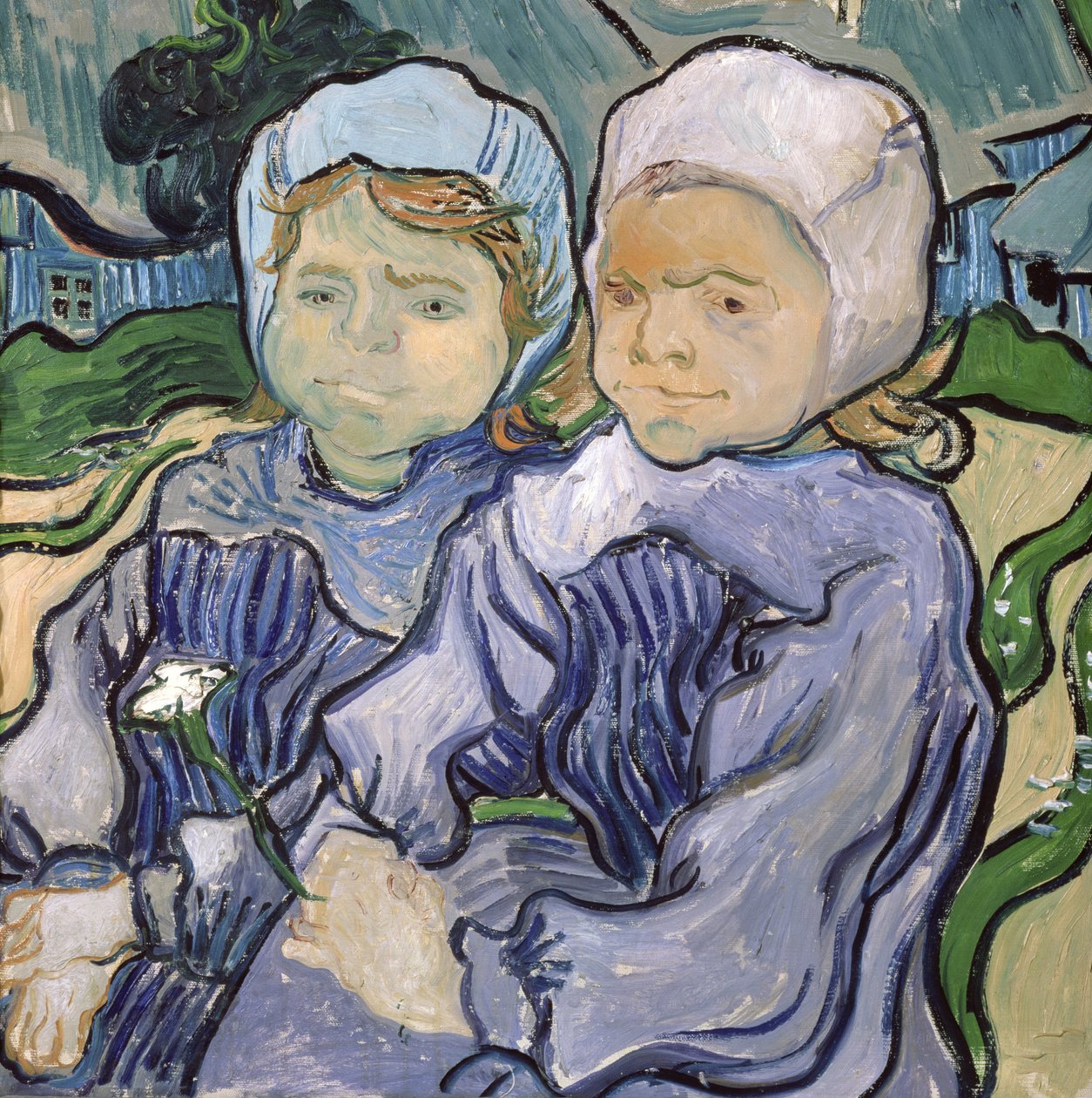 Twee Kleine Meisjes, 1890 door Vincent van Gogh
