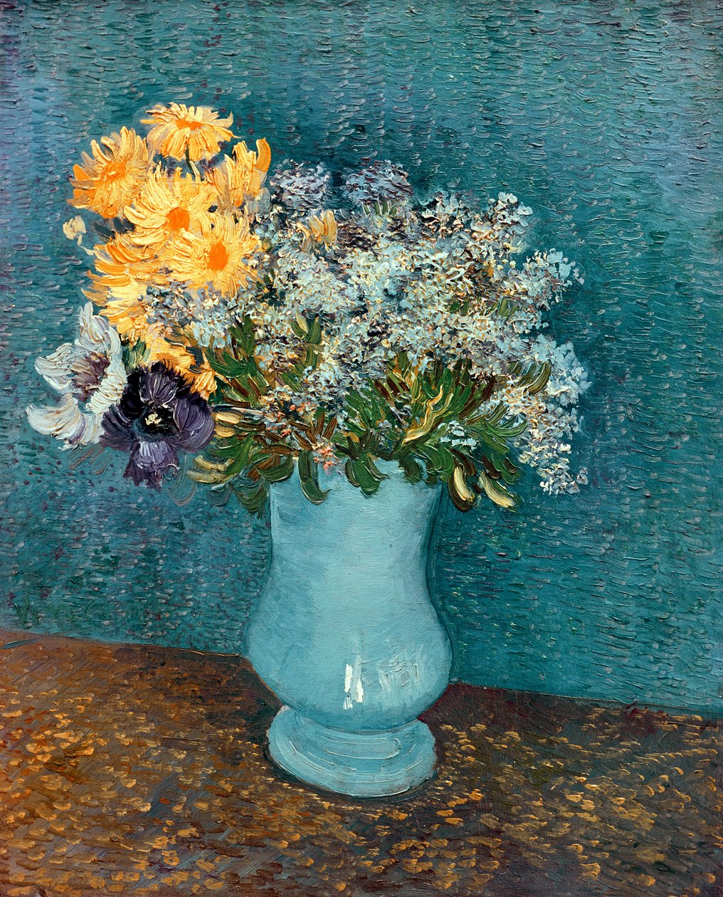 Vaas met bloemen door Vincent van Gogh