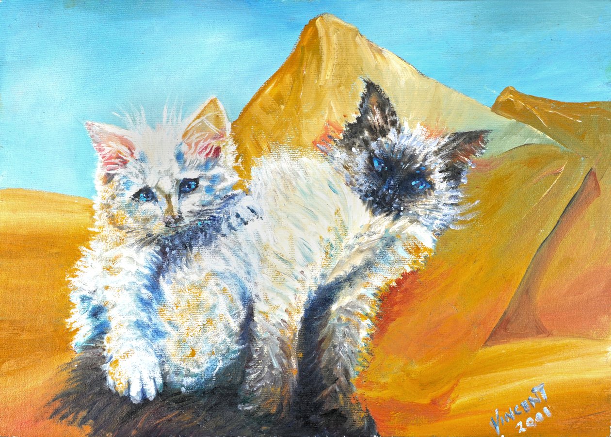 Kittens Monty en Baby, 2001 door Vincent Alexander Booth