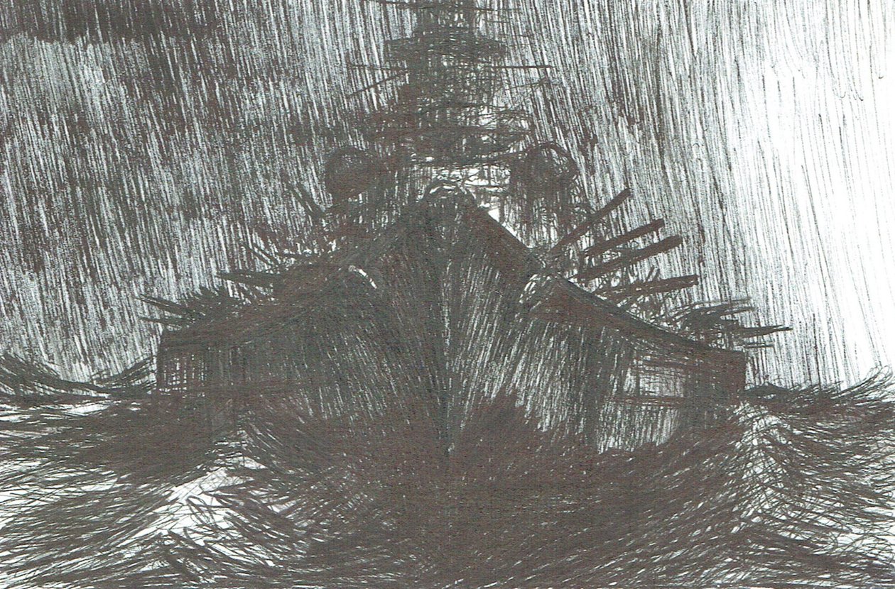 Tirpitz in zwaar weer 1942, 2004 door Vincent Alexander Booth