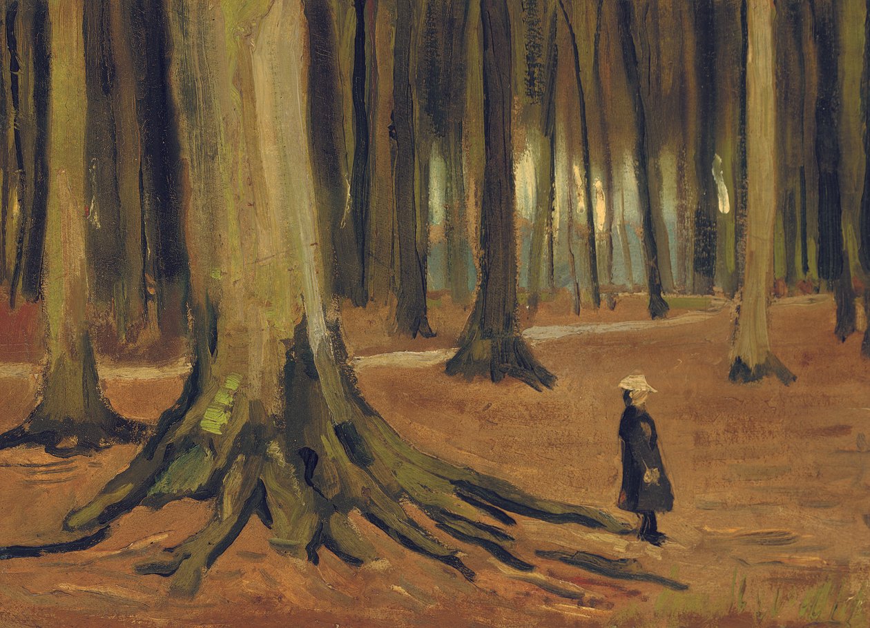 Een Meisje in een Bos door Vincent van Gogh