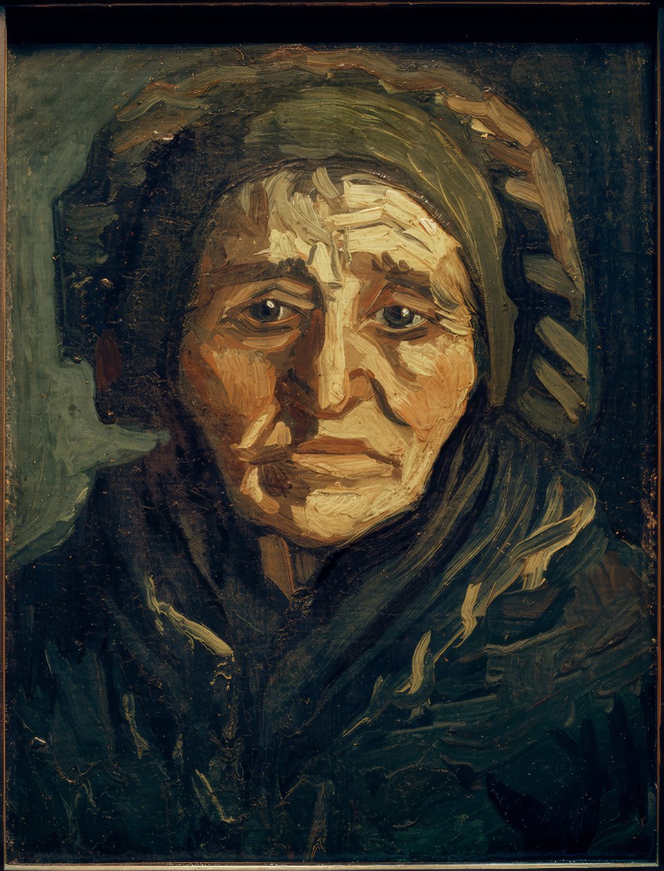 Boerin: Oude vrouw met donkere kap door Vincent van Gogh