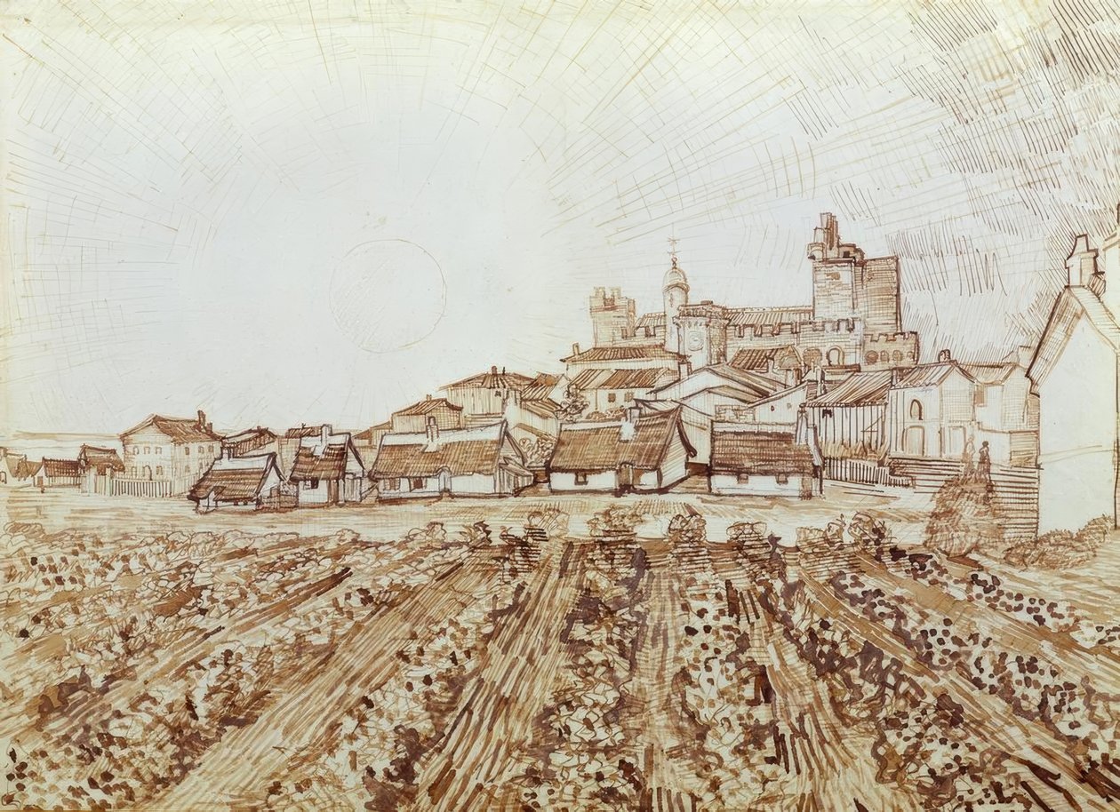 Uitzicht op Saintes-Maries door Vincent van Gogh