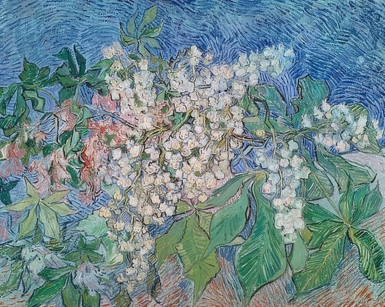 Bloeiende kastanjetakken. 1890 door Vincent van Gogh