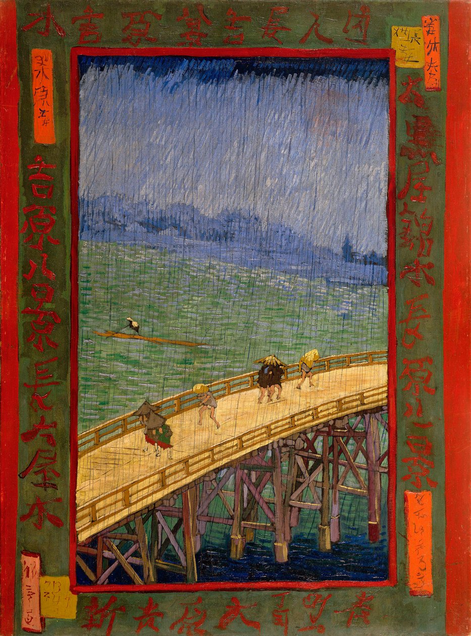 Brug in de regen door Vincent van Gogh