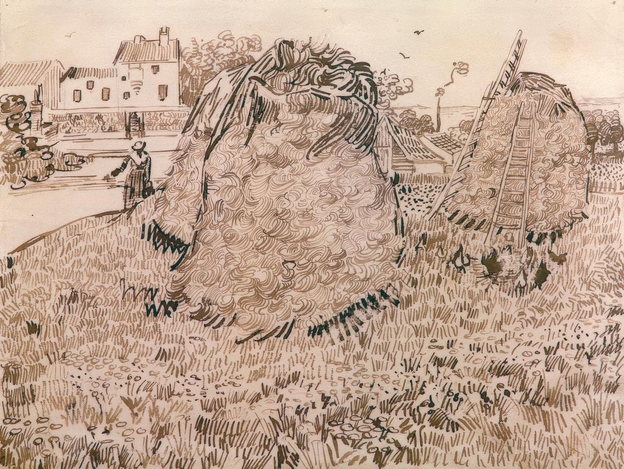 De hooibergen door Vincent van Gogh