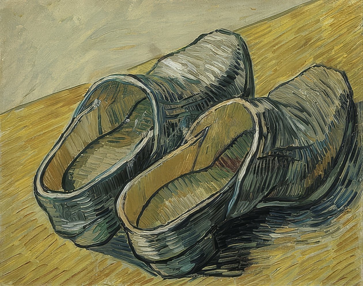 Een paar leren klompen door Vincent van Gogh