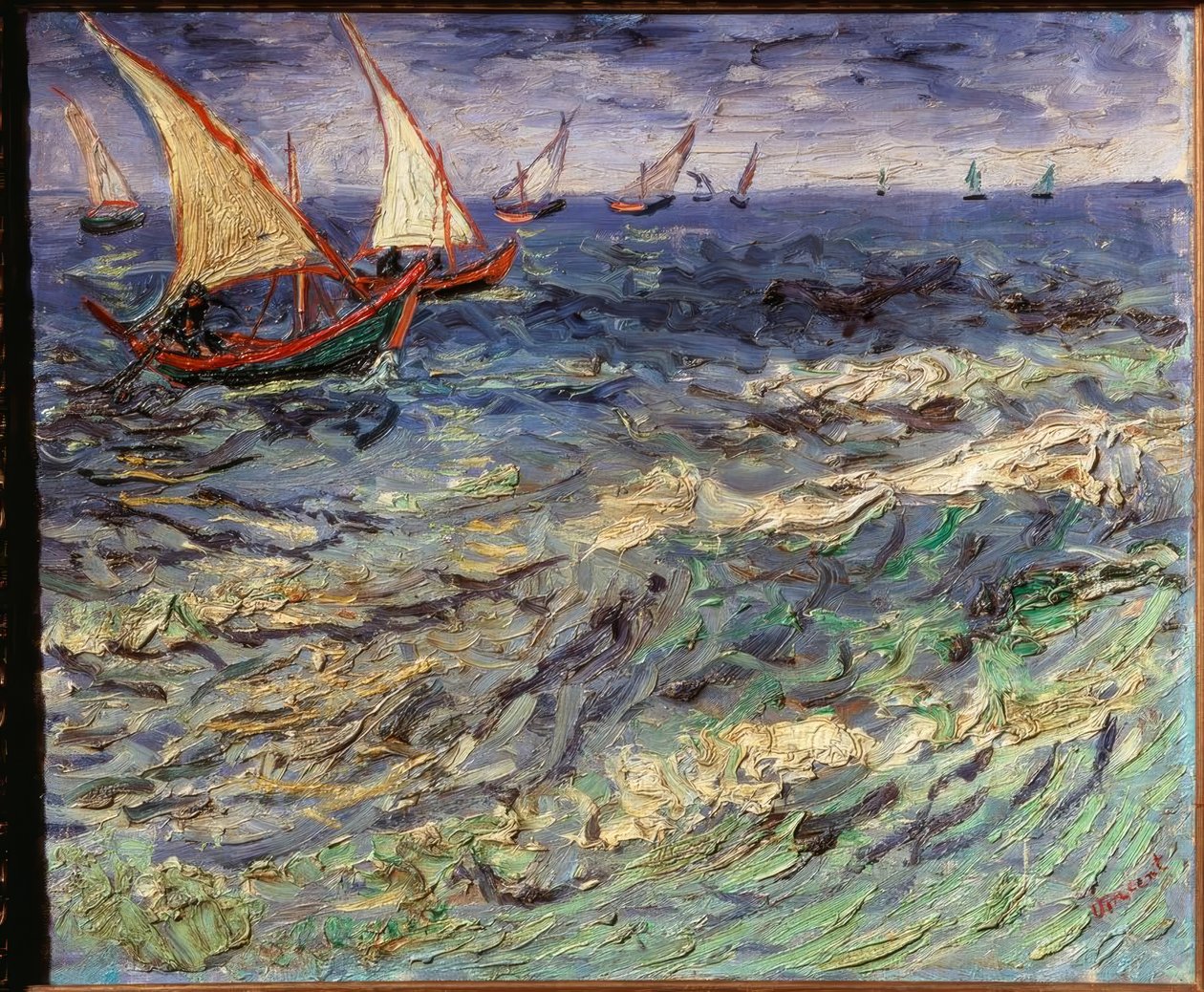 Vissersboten bij Saintes-Maries door Vincent van Gogh