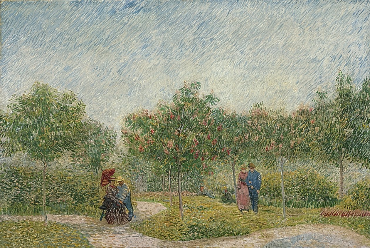 Tuin met paren: Square Saint-Pierre door Vincent van Gogh