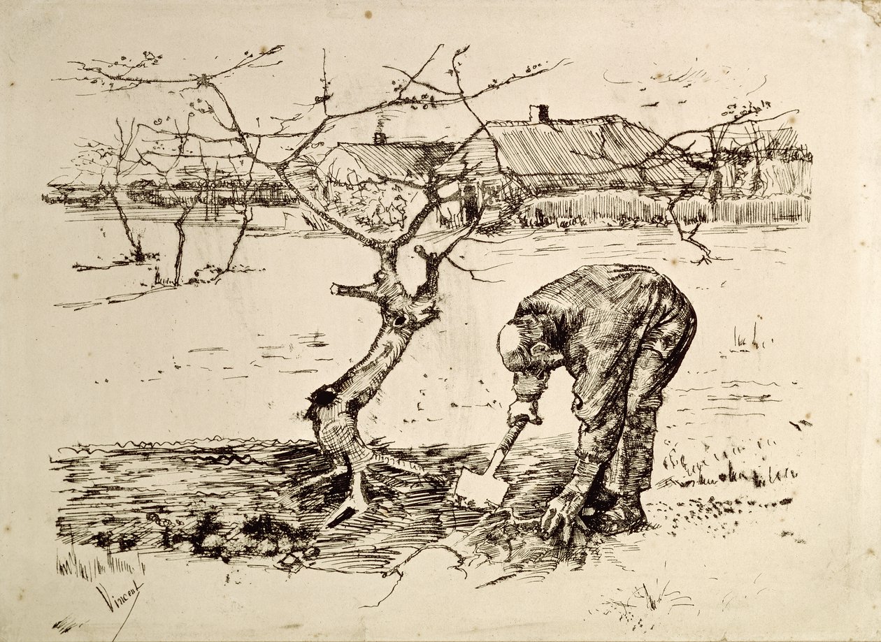 In de boomgaard, 1883 door Vincent van Gogh