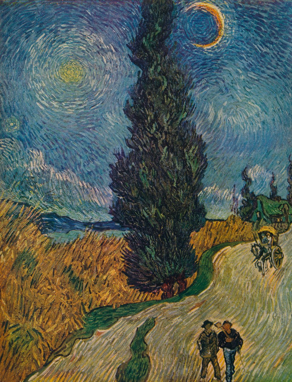 La Route Aux Cypres, 1890 door Vincent van Gogh