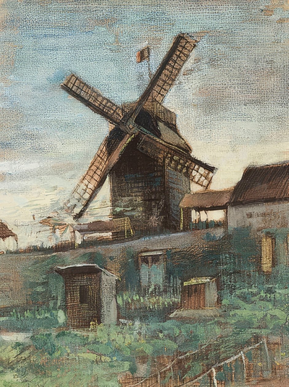 Le Moulin Le Blute-fin. 1886 door Vincent van Gogh