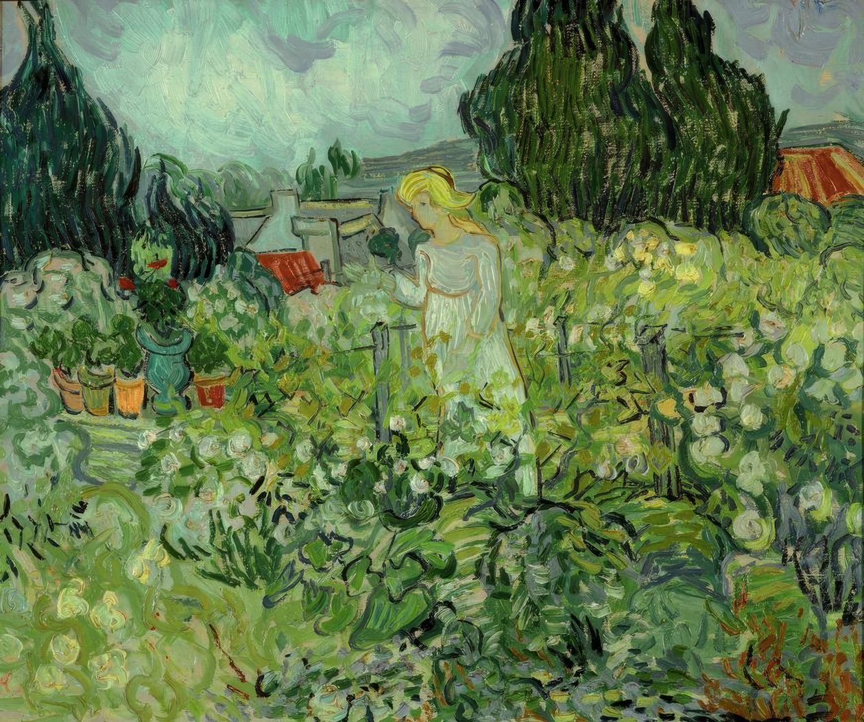 Marguerite Gachet in haar tuin door Vincent van Gogh