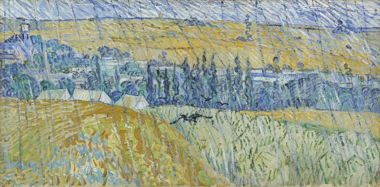 Regen: Auvers, 1890 door Vincent van Gogh