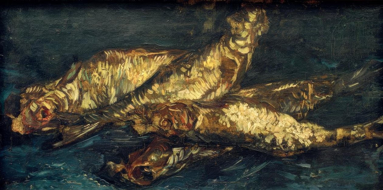 Stilleven met haringen door Vincent van Gogh