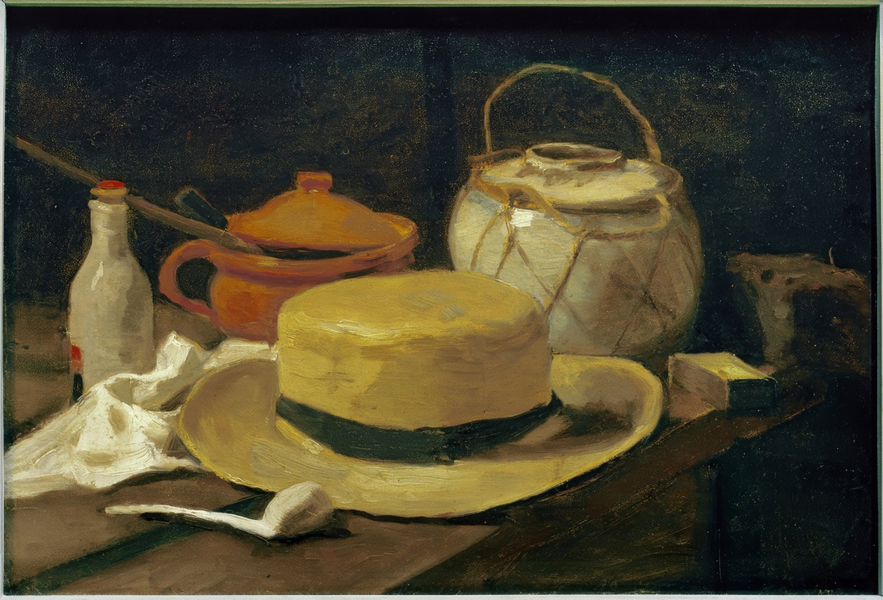 Stilleven met gele strohoed door Vincent van Gogh