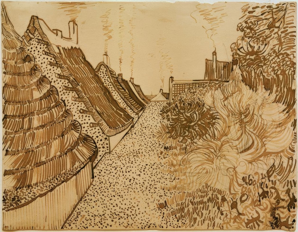 Straat in Saintes-Maries-de-la-Mer door Vincent van Gogh