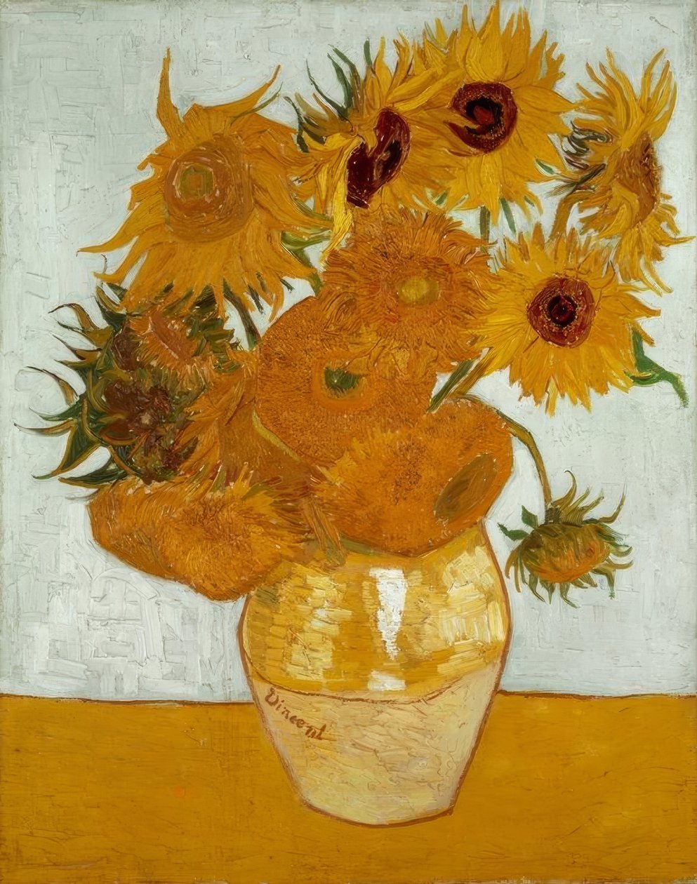 Vaas met zonnebloemen door Vincent van Gogh