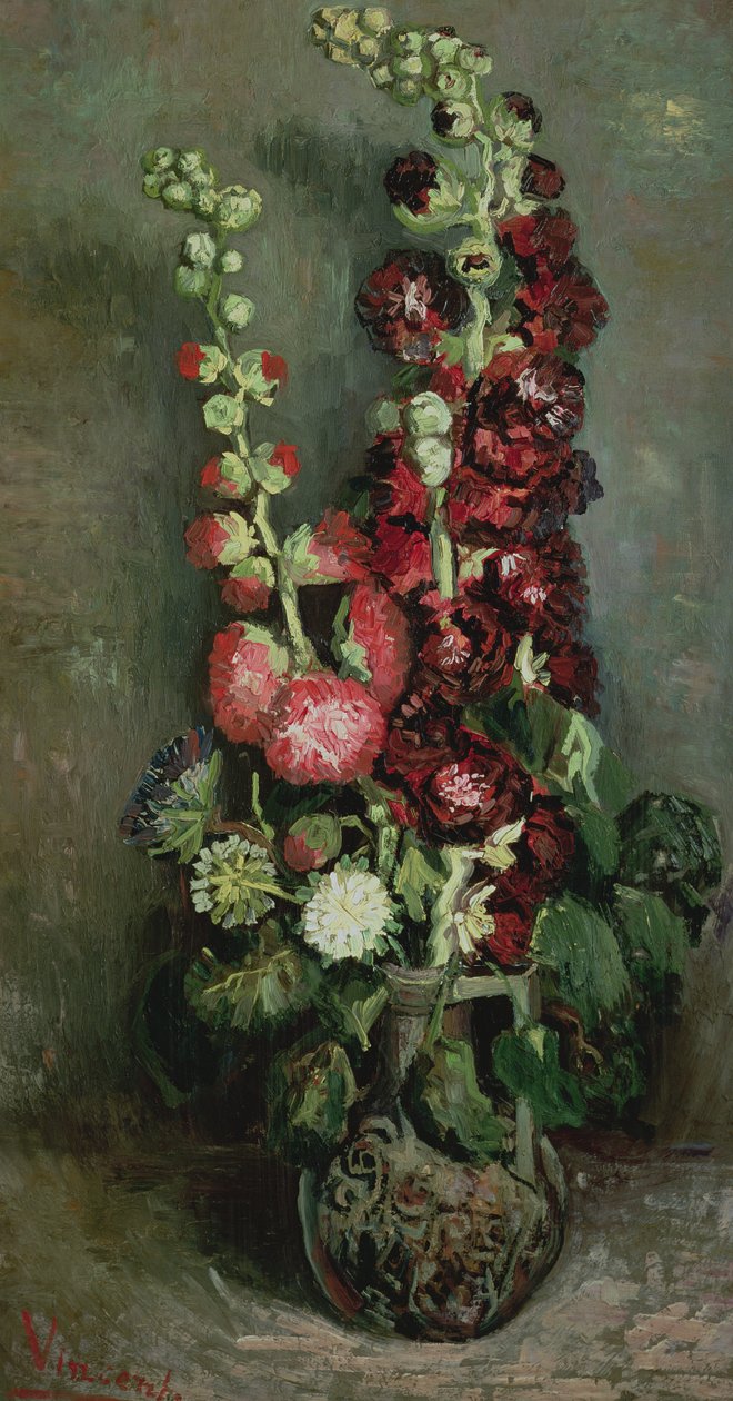 Vaas met stokrozen, 1886 door Vincent van Gogh