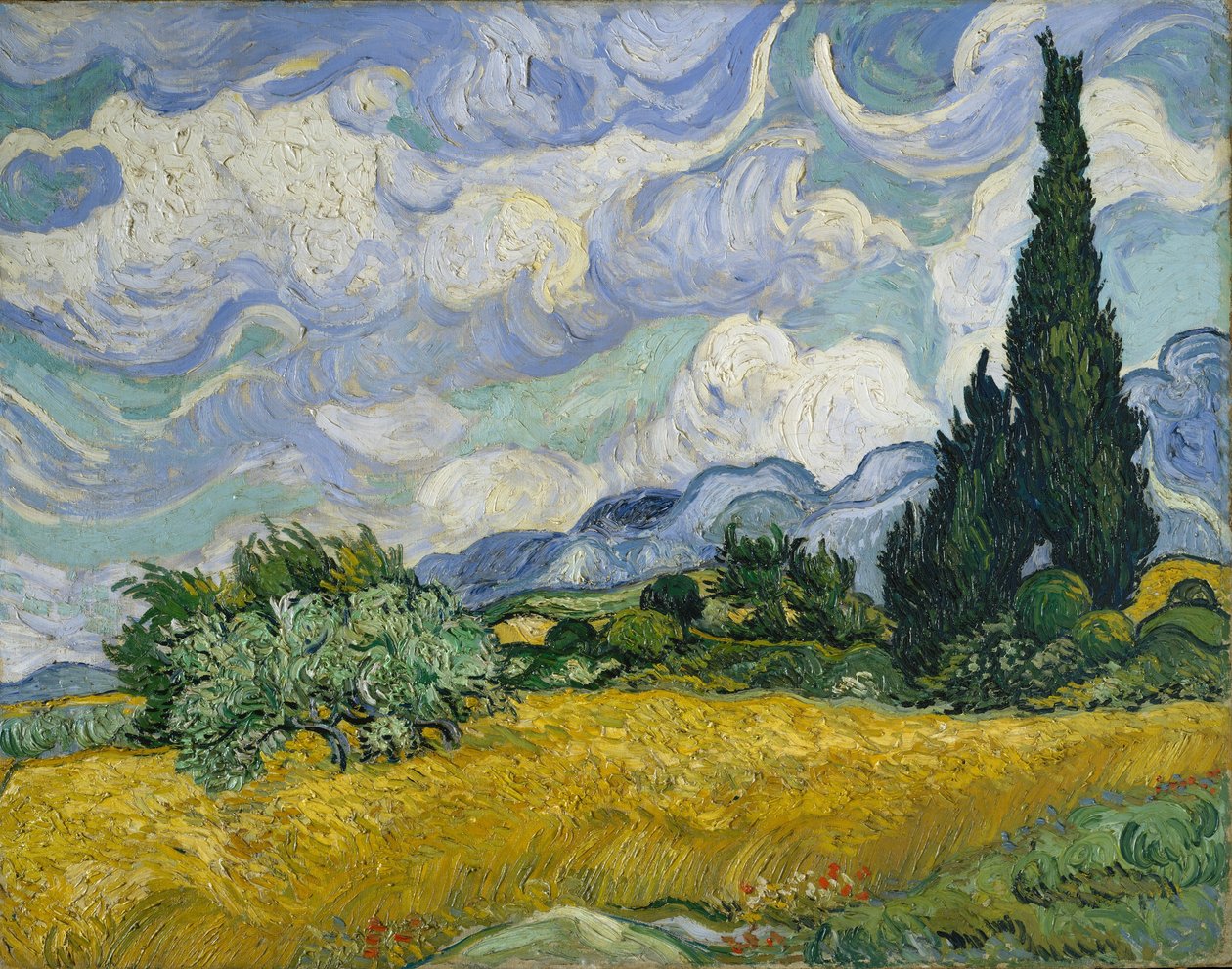 Korenveld met Cipressen door Vincent van Gogh