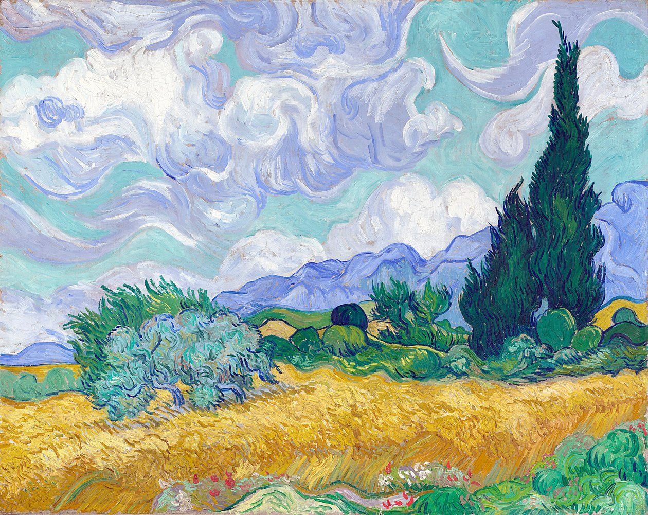 Korenveld met Cipressen door Vincent van Gogh