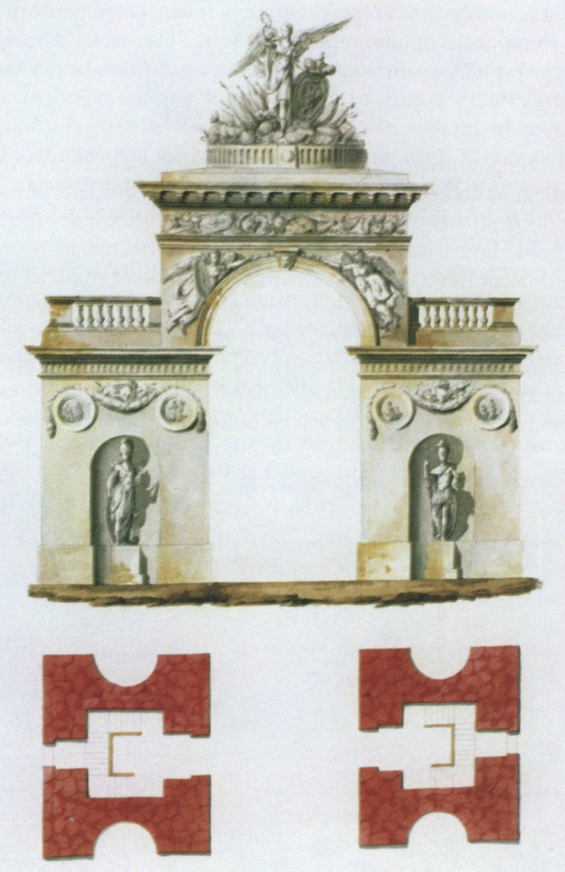 Project van de Berjozov-poort door Vincenzo Brenna