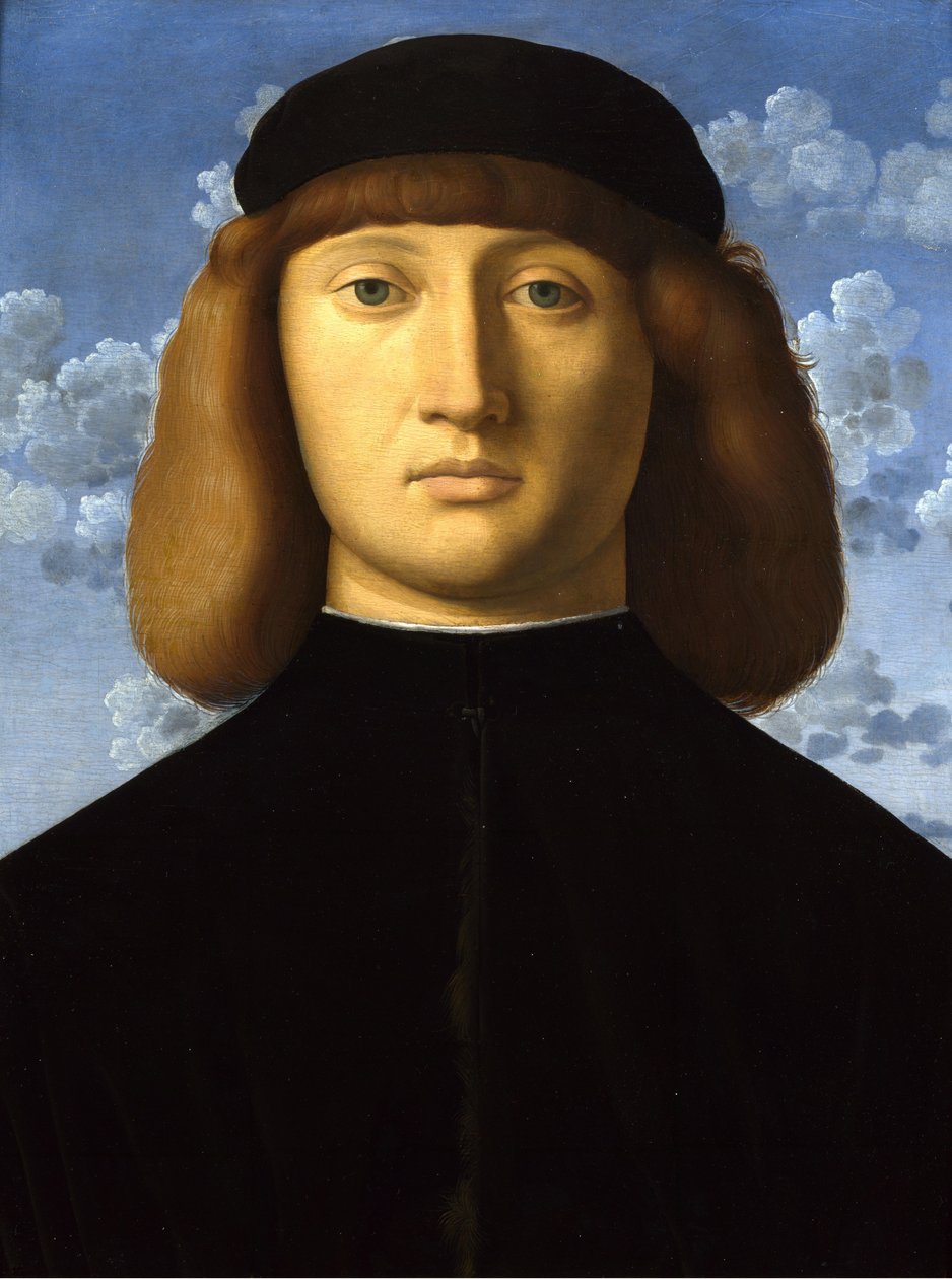 Portret van een jonge man door Vincenzo di Biagio Catena