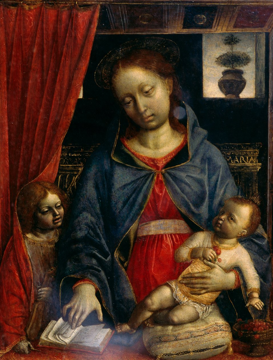 Madonna en Kind met een Engel door Vincenzo Foppa