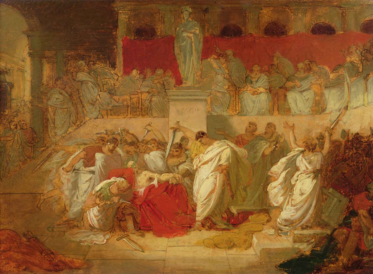 De dood van Caesar door Vincenzo Camuccini