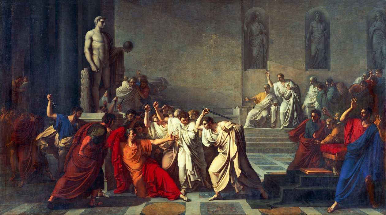 De dood van Julius Caesar door Vincenzo Camuccini