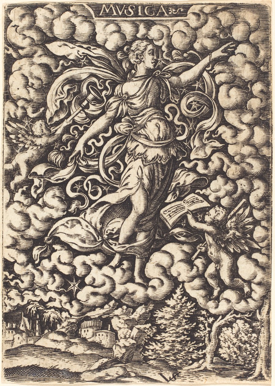 Musica, 16e eeuw door Virgilius, the elder Solis