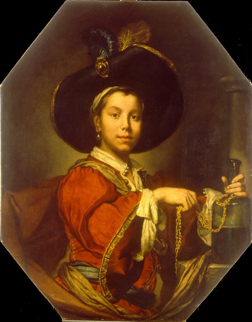 Portret van een Jonge Man (Lallegrezza) door Vittore Ghislandi called Fra Galgario