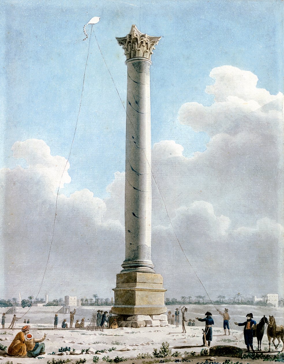 Pompeiuszuil, Alexandrië 1798 door Vivant Denon