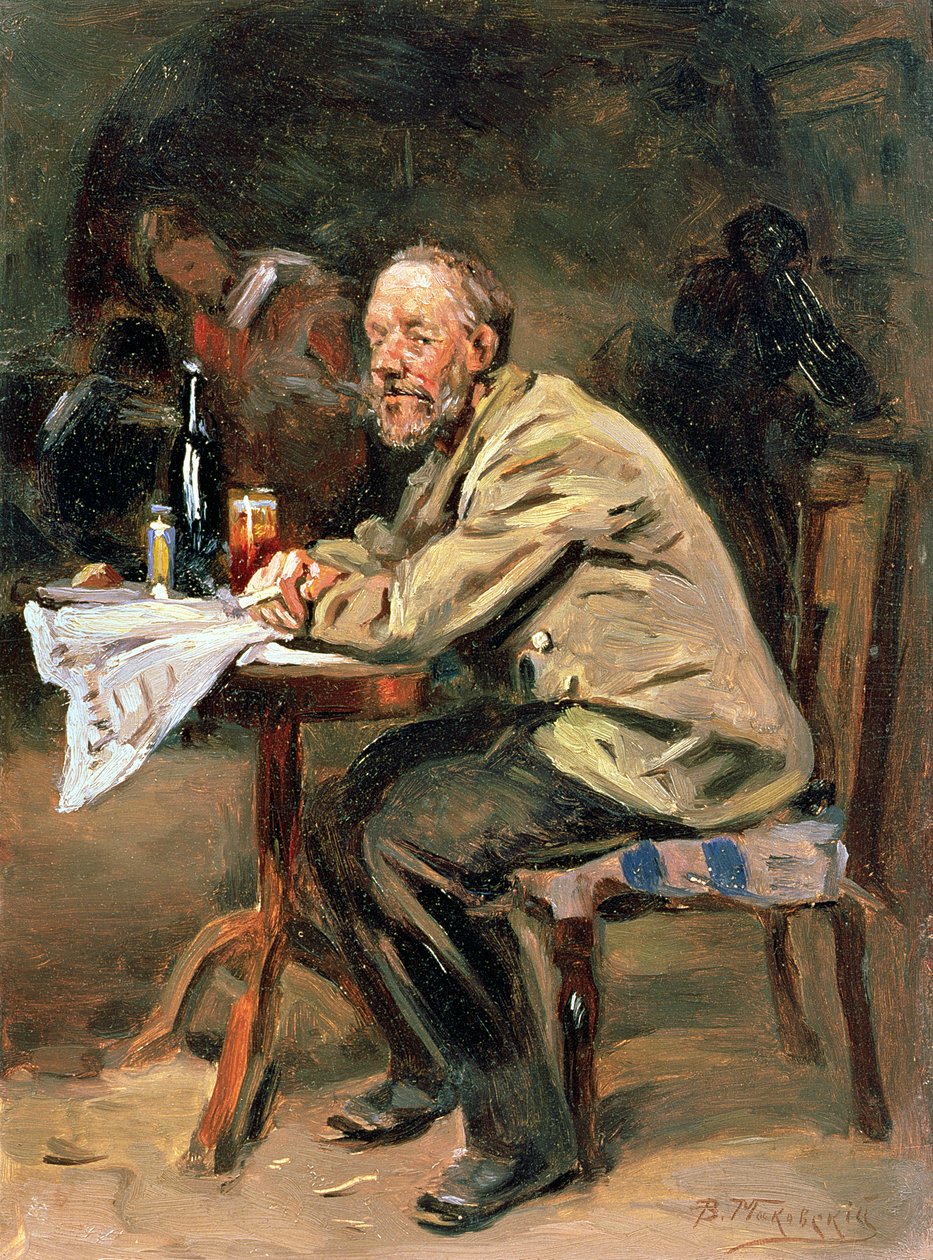Bij de fles door Vladimir Egorovic Makovsky
