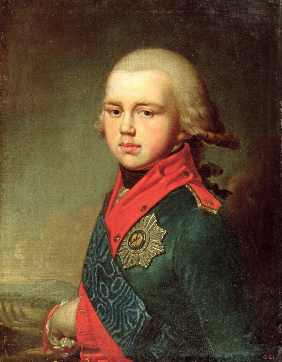 Portret van Groothertog Konstantin Pavlovich (1779-1831) door Vladimir Lukich Borovikovsky