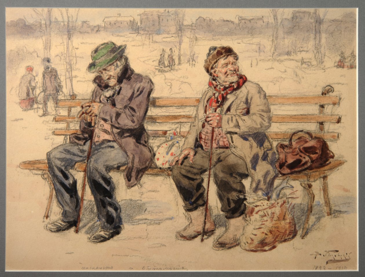 Pessimist en optimist, 1893-1919 door Vladimir Egorovic Makovsky
