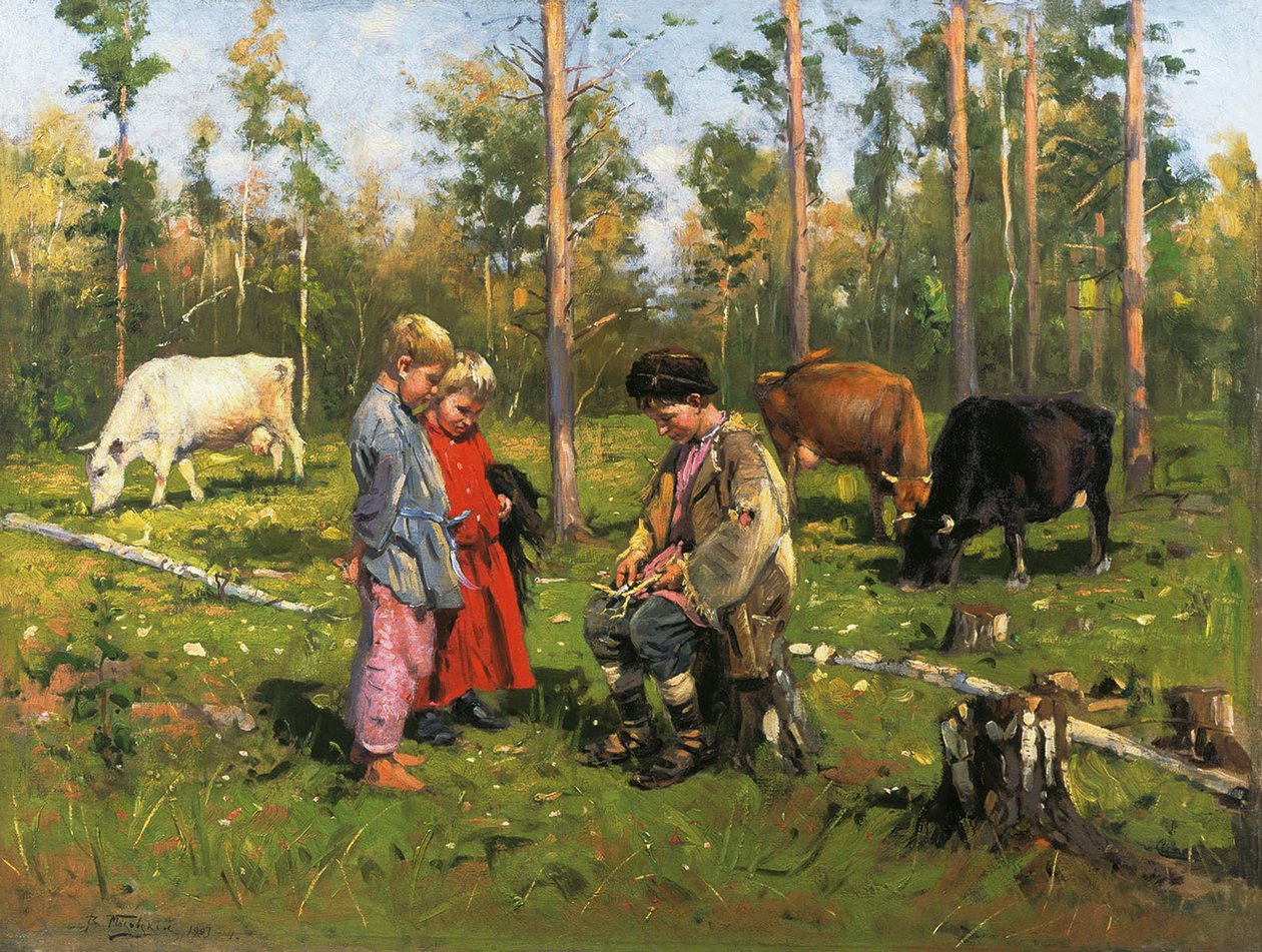Herderjongens, 1903-1904 door Vladimir Egorovic Makovsky