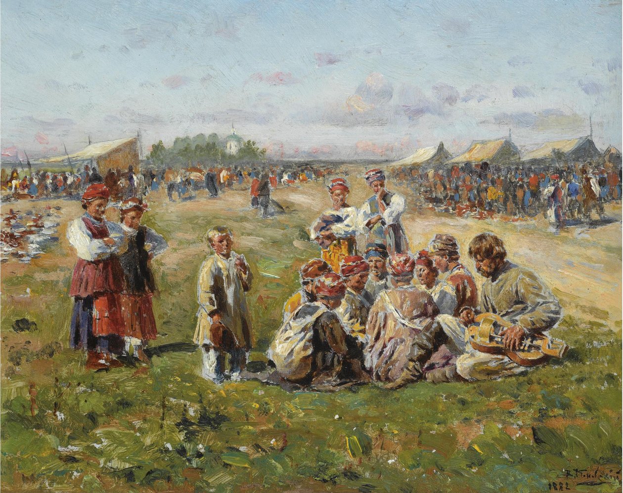 De dorpskermis, 1882 door Vladimir Egorovic Makovsky