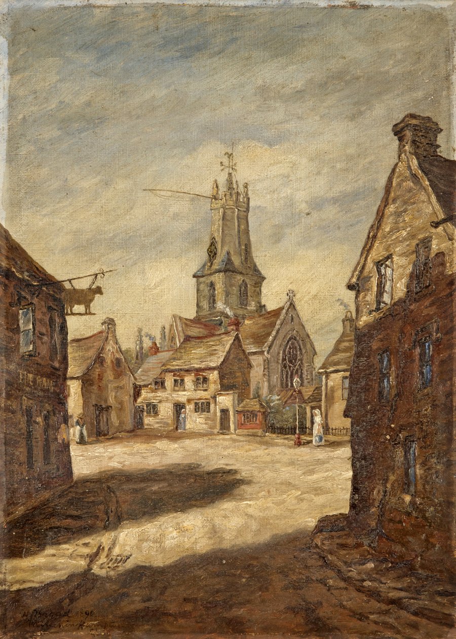 Minchinhampton Kerk, Stroud, Gloucestershire, ca. 1890 door W. Brigad