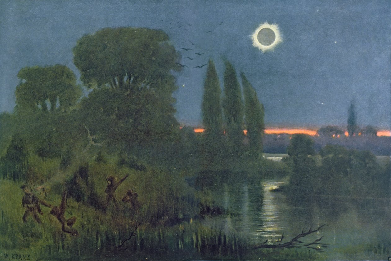 Totale zonsverduistering, illustratie uit 