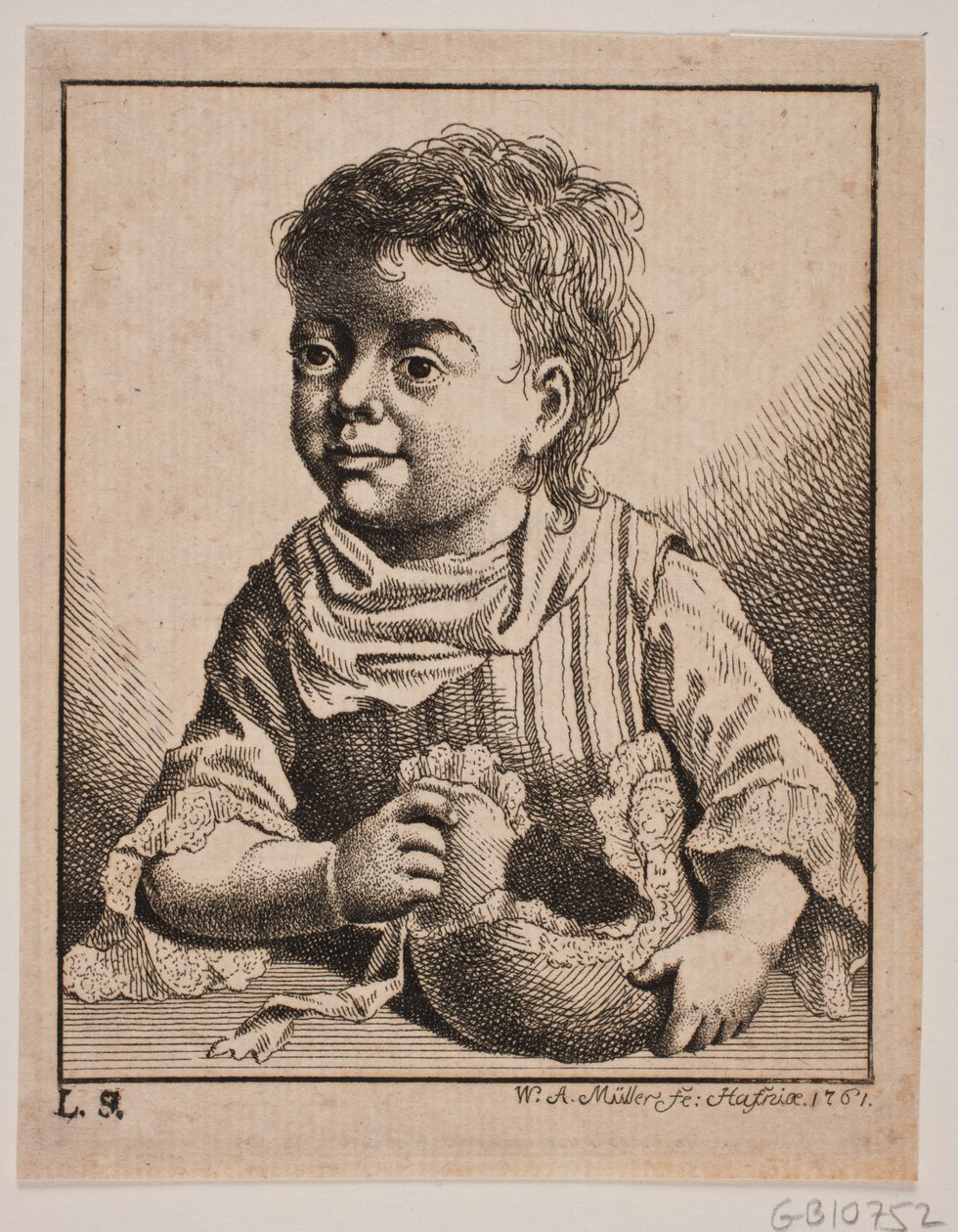 Een klein meisje, halve figuur door W.A. Müller