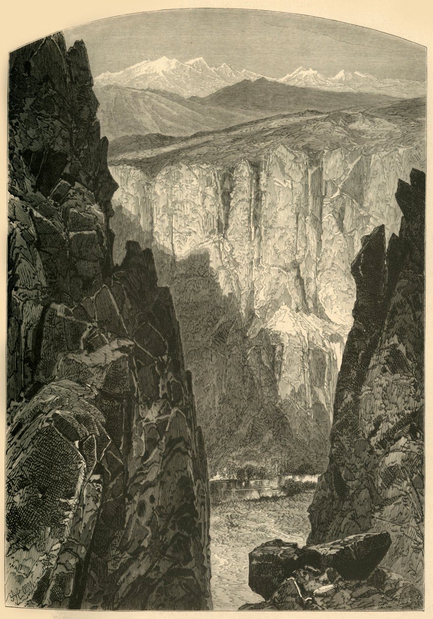 Palisade Canyon, 1874 door W.H. Morse
