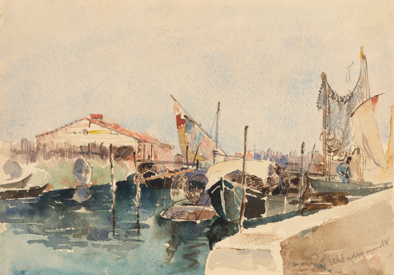 Vissersboten van Chioggia door W.J. Schladermandt