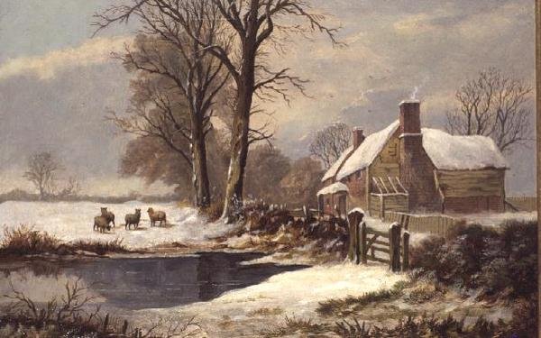 Winterscène door W. Cartwright