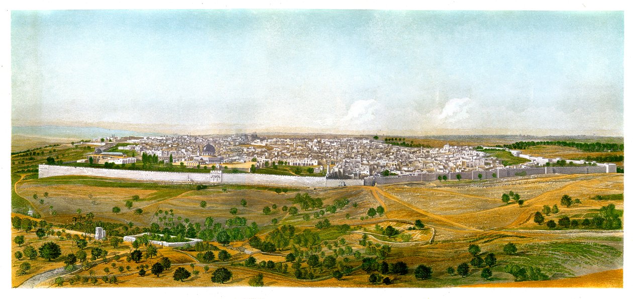 Panorama van Jeruzalem door W. Dickens