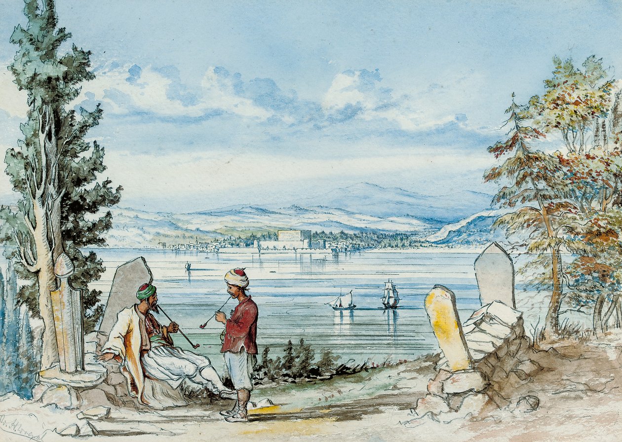 Uitzicht op de Dardanellen, 1869 door W. H. Wrench